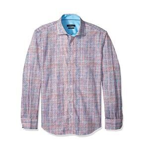 Bugatchi Men's Medium Shaped Fit Multicolor Candy Land Button-Down Shirt J11015